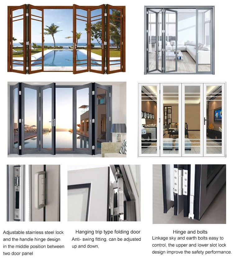 Aaman, Nfrc, Nafs 2021 American Standard Modern German Hardware Waterproof Thermal Break Aluminum Bi Folding Door