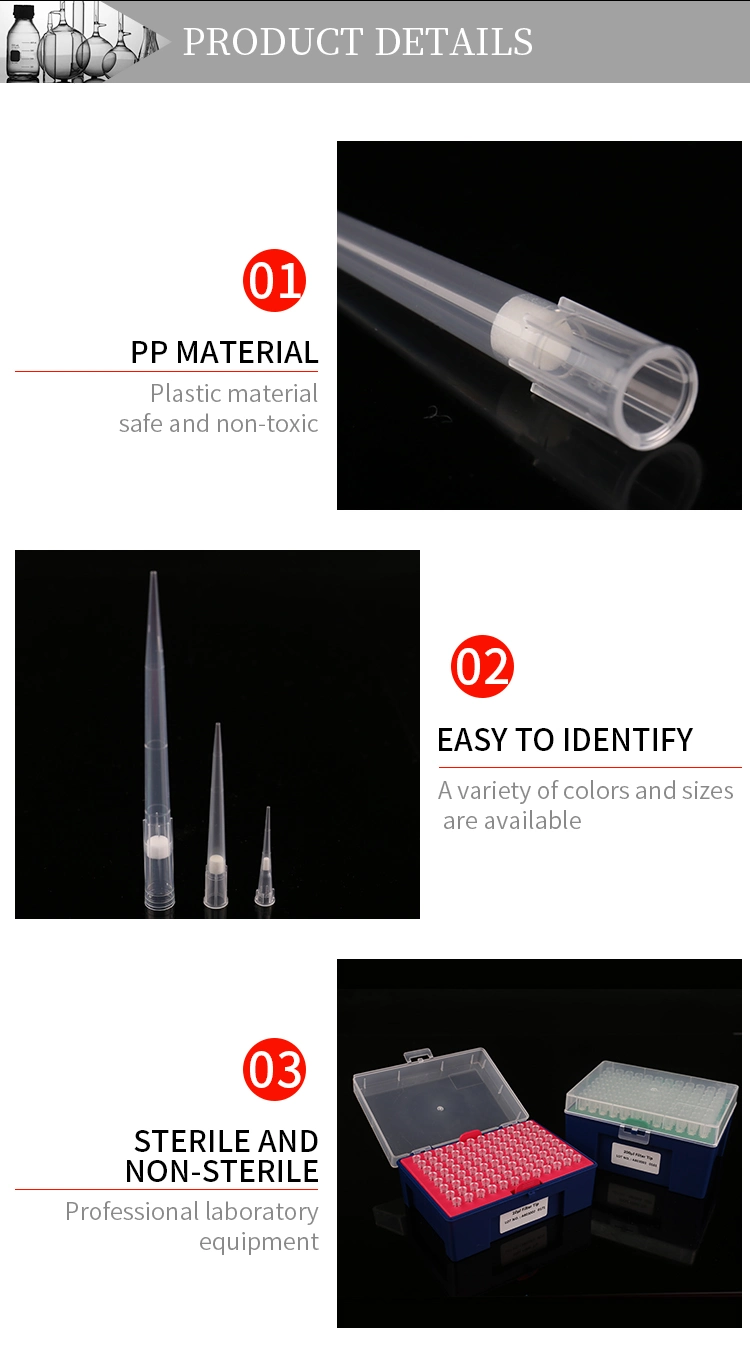Disposable 10 UL 200UL Sterile Universal Gilson Laboratory Plastic Pipette Tips