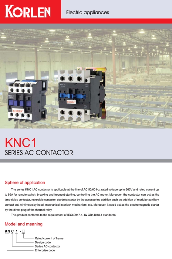 Knc1 (LC1-D25) High Quality Magnetic Contactor