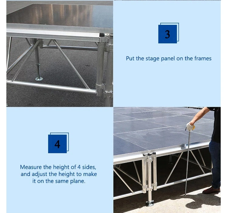 High Quality Factory Direct Sale Aluminum Custom Performance Adjustable Stage Equipment Outdoor Portable Mobile Concert Stage