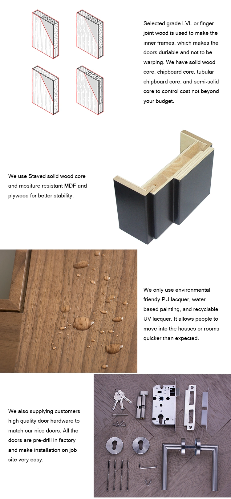 China Suppliers Latest Design Wooden Door Interior Oak Door