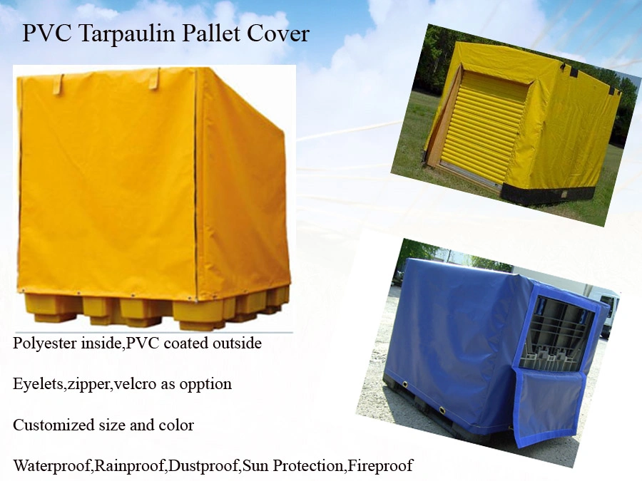 Threaded Pallet Cover with Zipper Vinyl Coated Tarpaulin Fabric