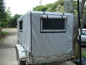Grey 8X5 Trailer Cover, Dust Proof and Waterproof PVC Printable Tarpaulin for Trailer Cover