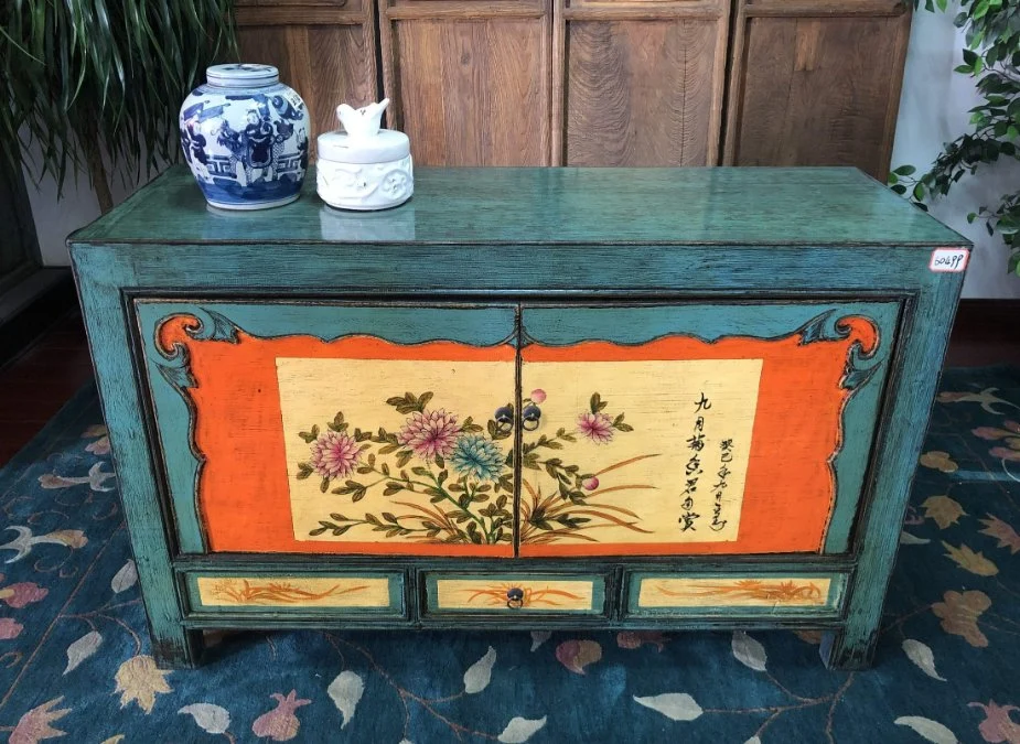 Chinese Antique Wooden Furniture Solid Furniture Vintage Furniture Living Room Furniture Hand Painted Cabinet