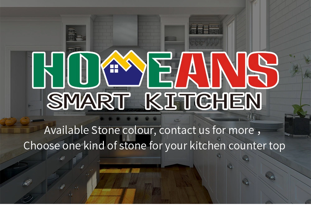 Modern Style Kitchen Cabinet Counter Top with Solid Wood Body and High-Quality Glossy Stone